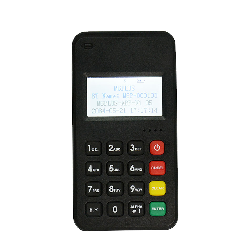 Terminal de pago inalámbrico móvil Android Mastercard Bluetooth WiFi Mini MPOS M6 PLUS