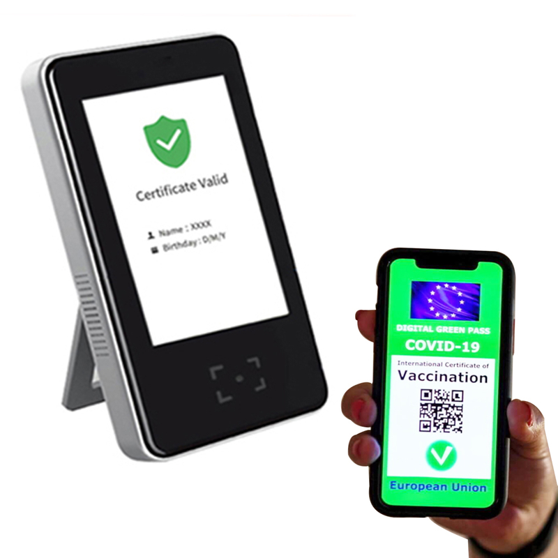 Máquina HS-600 del escáner del pasaporte de la vacuna del certificado del pase verde de la UE