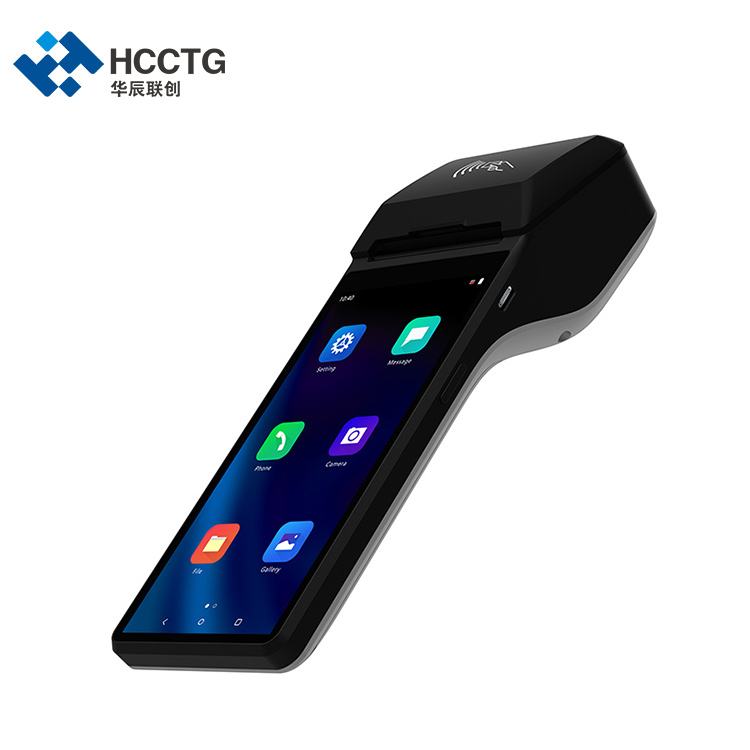 HCC GMS máquina de la posición del PDA Android 10,0 de NFC de 6 pulgadas con la impresora térmica Z300 de 58m m