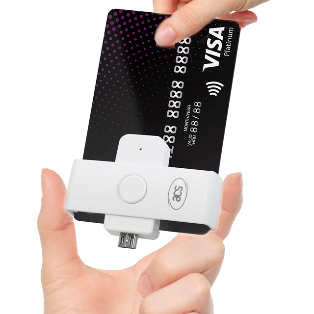 El mejor lector de tarjetas inteligentes de contacto Micro USB ACS para banca electrónica ACR39U-ND