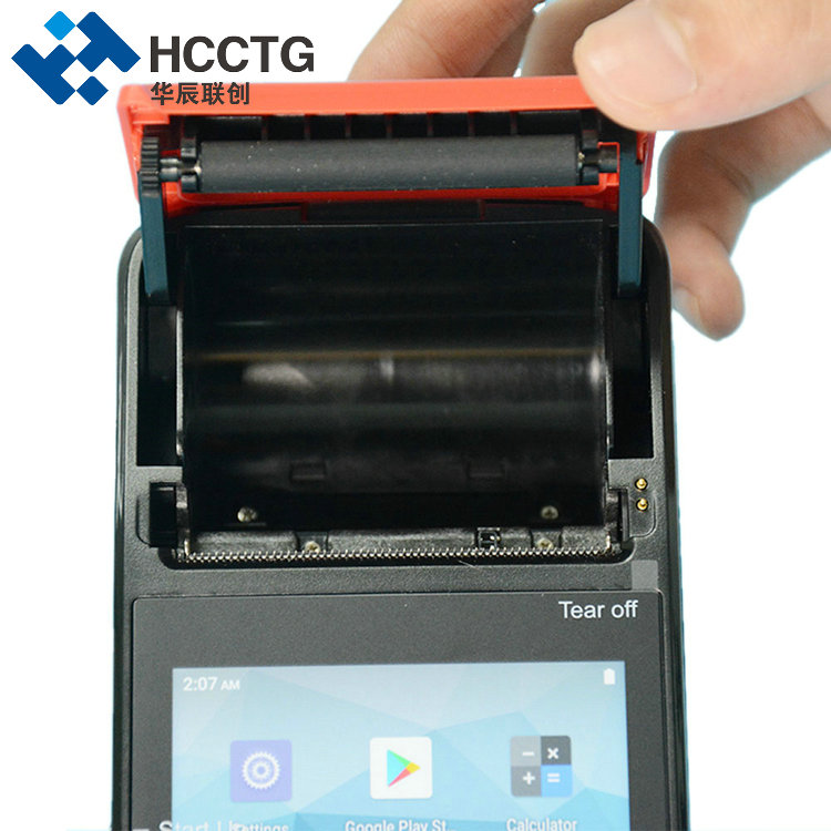 HCCTG Máquina POS inteligente portátil Android 11 NFC 4G con impresora R330P de 58 mm