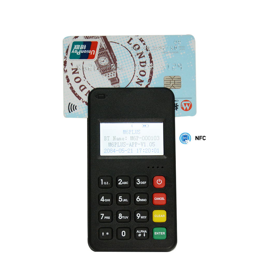 Terminal de pago inalámbrico móvil Android Mastercard Bluetooth WiFi Mini MPOS M6 PLUS