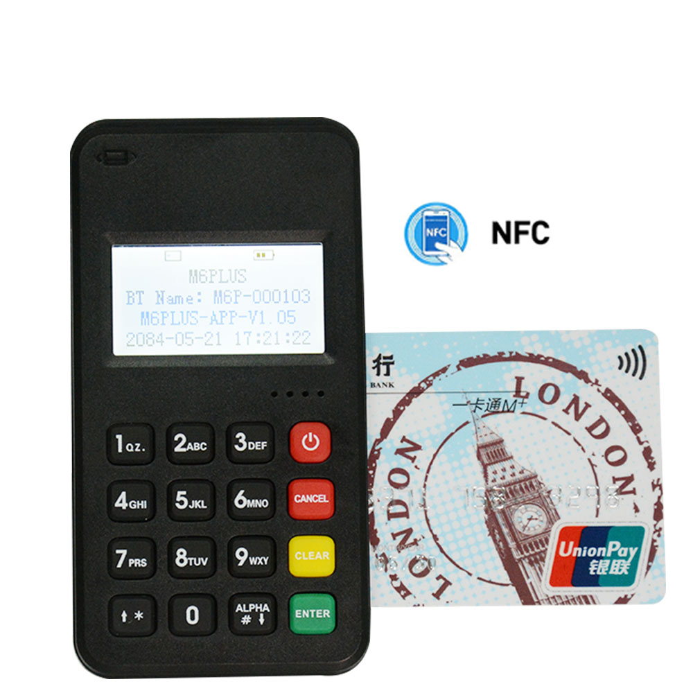 Terminal de pago inalámbrico móvil Android Mastercard Bluetooth WiFi Mini MPOS M6 PLUS