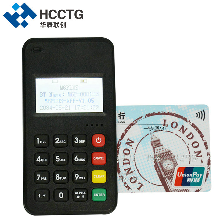 HCCTG Bluetooth WiFi EMV PCI Máquina de pago móvil MPOS M6 PLUS
