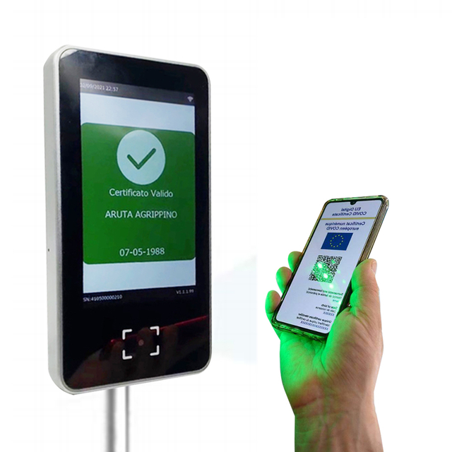 Control de acceso de código de salud del escáner de código QR Digital Green Pass de la UE HS-600