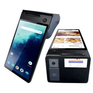 Terminal POS portátil NFC con pantalla Dual Android 14, 8 + 2,66 pulgadas, impresora de tickets de 58mm, lector de tarjetas sin contacto, pago Z150