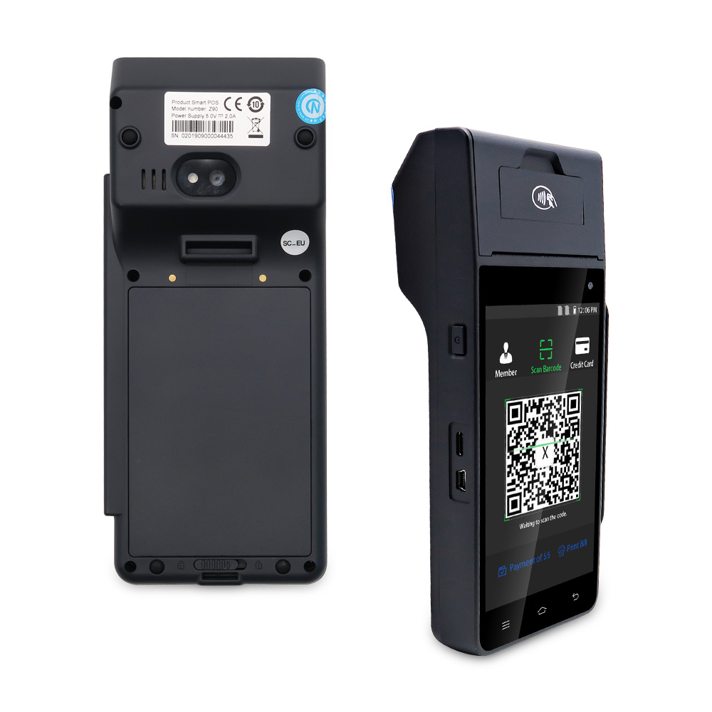 Lector de tarjetas Android 12 de 5 pulgadas POS con impresora HCC-Z90