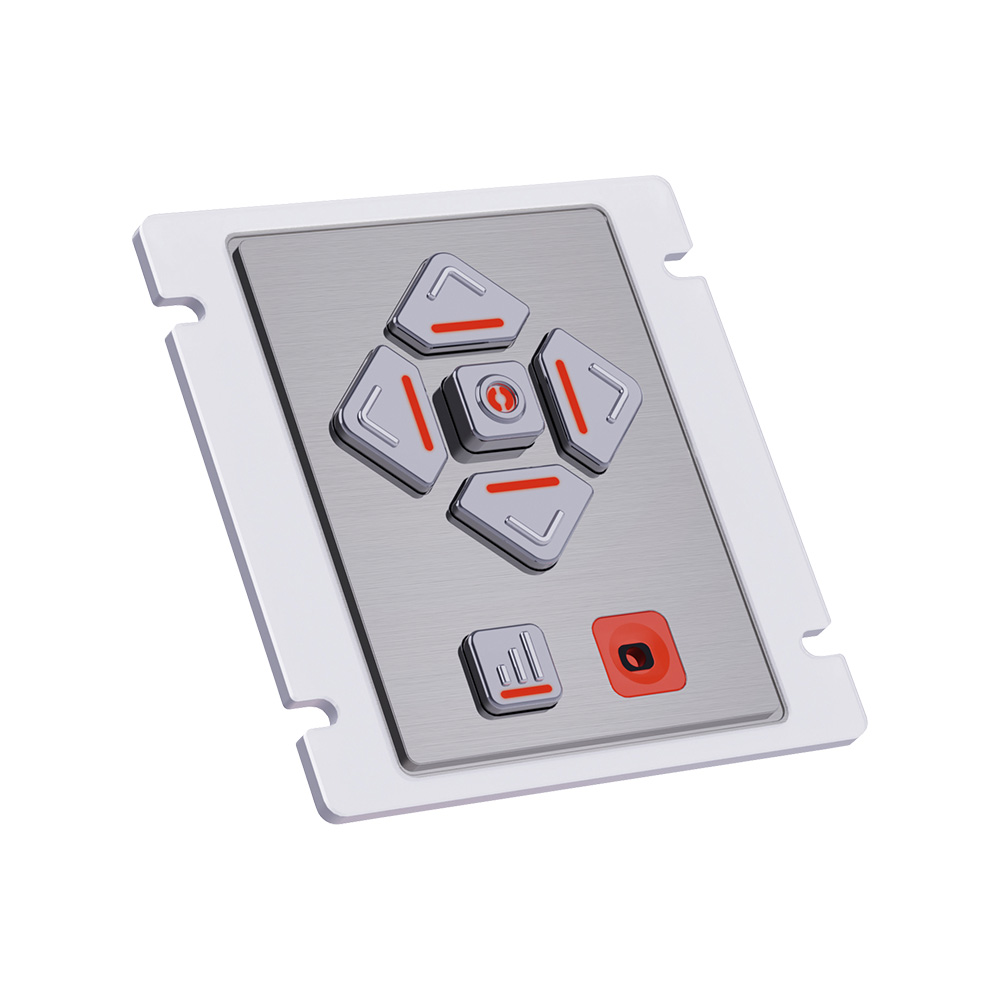 Teclado de navegación de Audio Braille ADA DDA retroiluminado programable de 6 teclas para quioscos POS AKB10