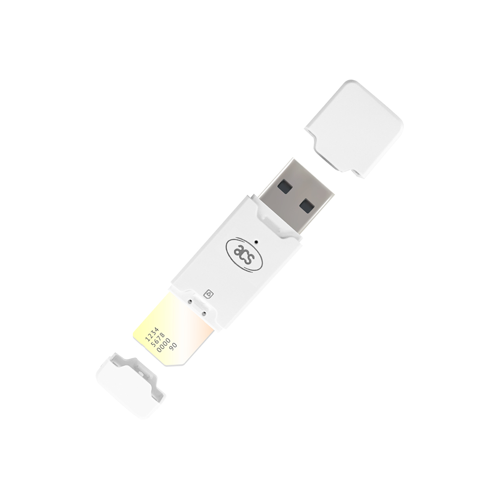 Lector de tarjetas inteligentes de contacto USB portátil tamaño SIM ACR40T