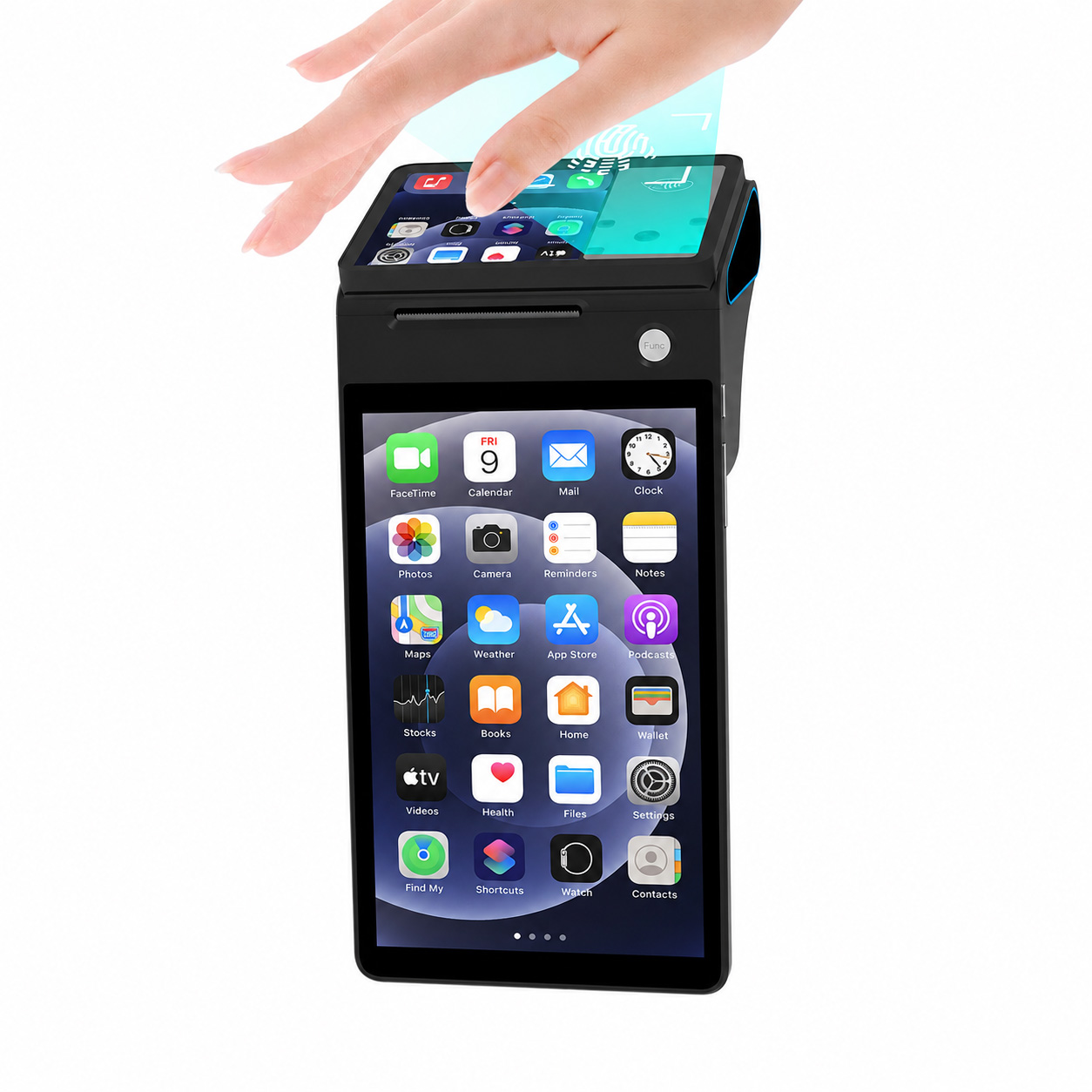 Terminal POS portátil con reconocimiento de venas de palma de alta seguridad Android 14 con impresora térmica 4G WiFi BT5.0 Z150P