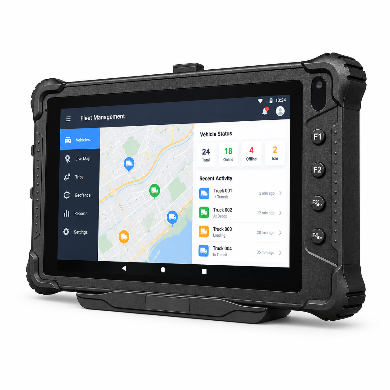 Tableta robusta montada en vehículo Android 14 de 8 pulgadas para gestión de flotas con 4G LTE y GPS V82T