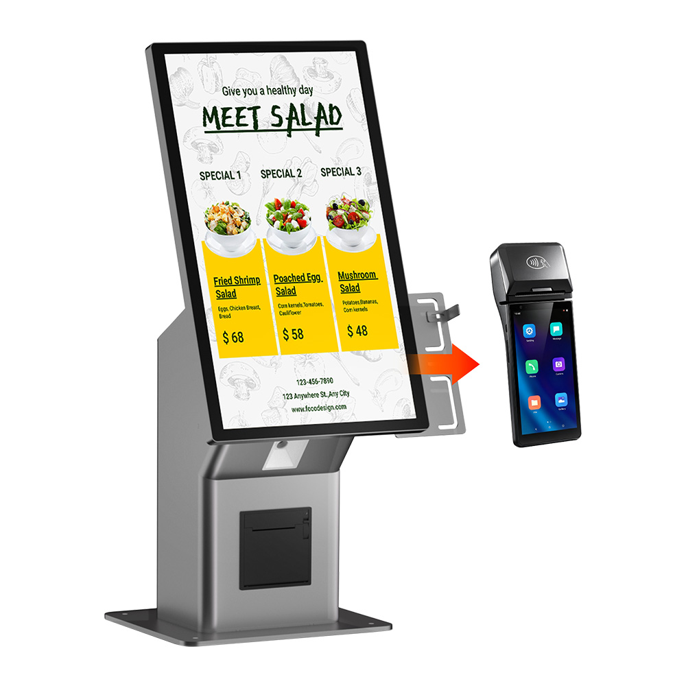 Máquina de quiosco de autopago y pedidos con pantalla LCD táctil de 21,5 pulgadas para centro comercial HSK-KA21 (HSK-KW21)