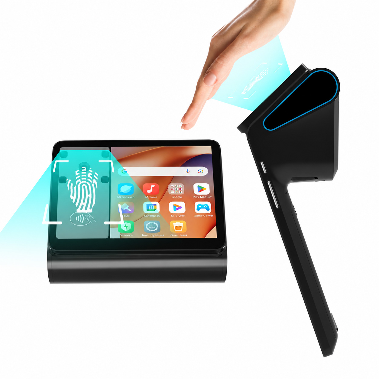 Terminal POS portátil con reconocimiento de venas de palma de alta seguridad Android 14 con impresora térmica 4G WiFi BT5.0 Z150P