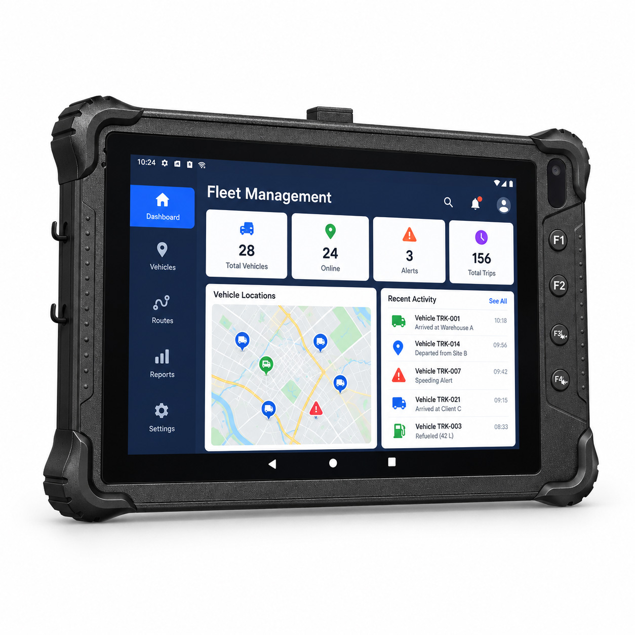 Tableta robusta montada en vehículo Android 14 de 8 pulgadas para gestión de flotas con 4G LTE y GPS V82T